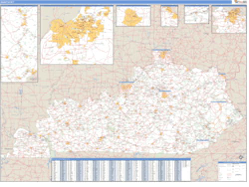 Kentucky ZIP Code Wall Map Market Maps (IDI)
