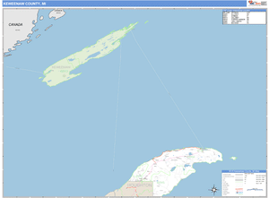 Keweenaw County, Michigan Zip Code Wall Map