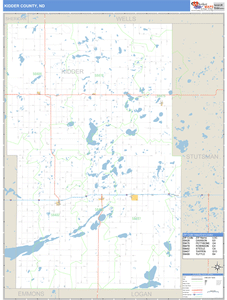 Kidder County, North Dakota Zip Code Wall Map