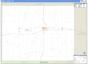 Kimball County, Nebraska Zip Code Wall Map