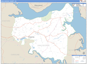 King George County, Virginia Zip Code Wall Map