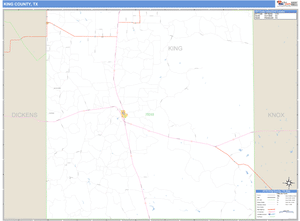 King County, Texas Zip Code Wall Map