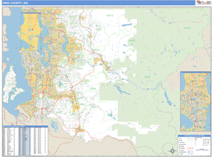 King County, Washington Zip Code Wall Map