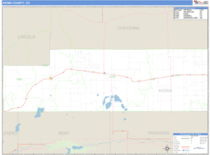 Kiowa County, Colorado Zip Code Wall Map