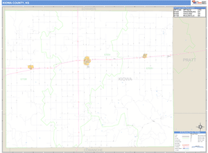 Kiowa County, Kansas Zip Code Wall Map