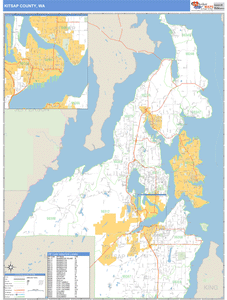 Kitsap County, Washington Zip Code Wall Map
