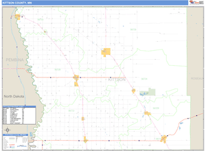 Kittson County, Minnesota Zip Code Wall Map