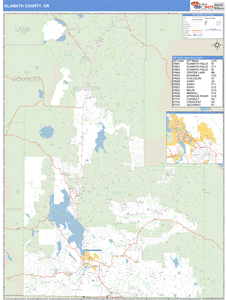 Klamath County, Oregon Zip Code Wall Map