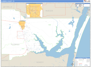 Kleberg County, Texas Zip Code Wall Map