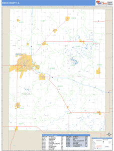 Knox County, Illinois Zip Code Wall Map