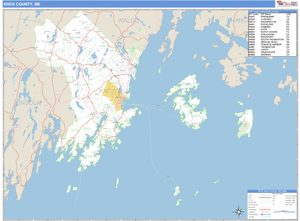 Knox County, Maine Zip Code Wall Map