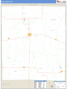 Knox County, Missouri Zip Code Wall Map