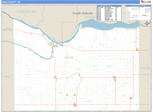 Knox County, Nebraska Zip Code Wall Map