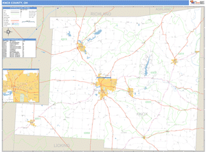 Knox County, Ohio Zip Code Wall Map