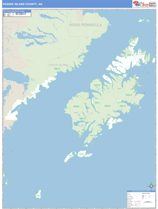 Kodiak County, Alaska Zip Code Wall Map