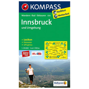 Innsbruck und Umbegung Hiking Map By Kompass