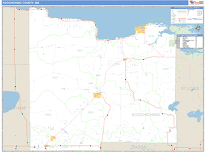 Koochiching County, Minnesota Zip Code Wall Map