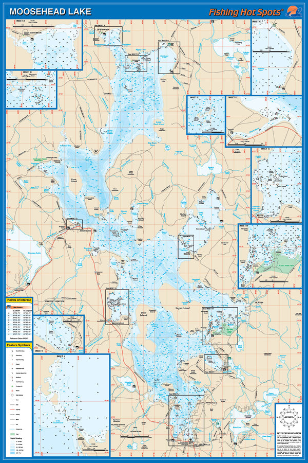 Moosehead Lake Fishing Map by Fishing Hot Spots Eastview