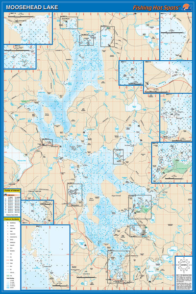 Moosehead Lake Fishing Map by Fishing Hot Spots Eastview