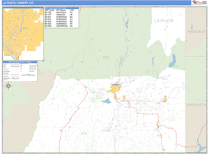 La Plata County, Colorado Zip Code Wall Map