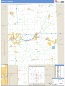 La Salle County, Illinois Zip Code Wall Map