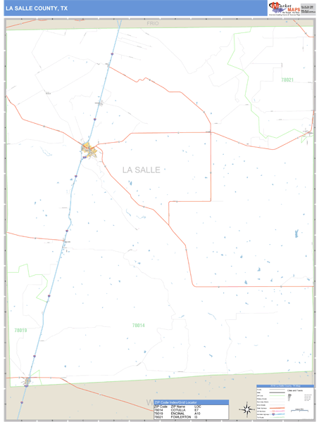 La Salle County, Texas Zip Code Wall Map Market Maps (IDI)