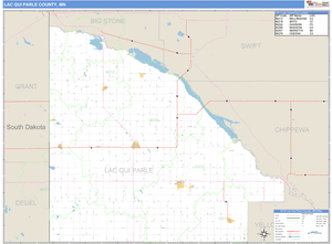 Lac Qui Parle County, Minnesota Zip Code Wall Map