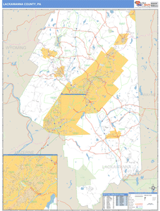 Lackawanna County, Pennsylvania Zip Code Wall Map