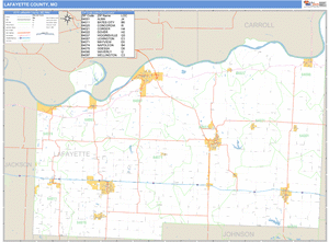 Lafayette County, Missouri Zip Code Wall Map