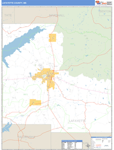 Lafayette County, Mississippi Zip Code Wall Map