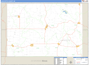Lafayette County, Wisconsin Zip Code Wall Map