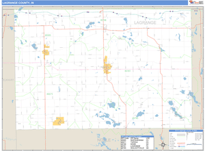 LaGrange County, Indiana Zip Code Wall Map