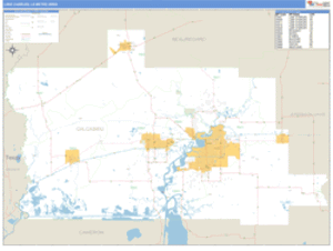 Lake Charles, Louisiana Metro Area Wall Map