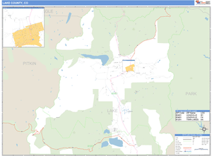 Lake County, Colorado Zip Code Wall Map