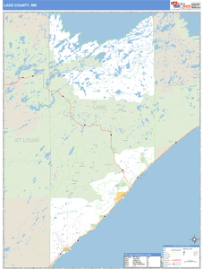 Lake County, Minnesota Zip Code Wall Map
