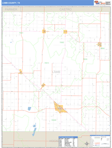 Lamb County, Texas Zip Code Wall Map