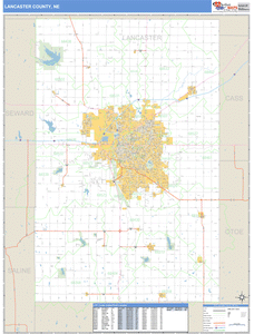 Lancaster County, Nebraska Zip Code Wall Map
