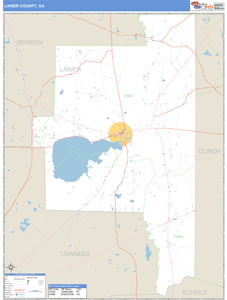 Lanier County, Georgia Zip Code Wall Map
