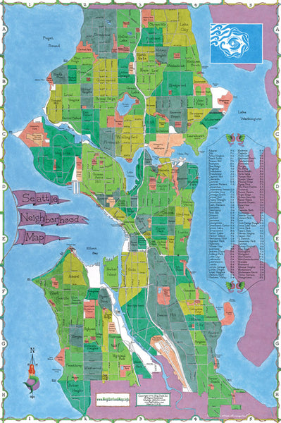 Cover of Seattle Neighborhood Map by Big Stick