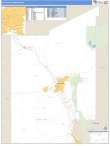 Las Cruces, New Mexico Metro Area Wall Map