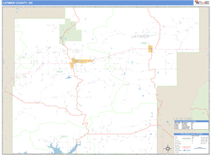 Latimer County, Oklahoma Zip Code Wall Map