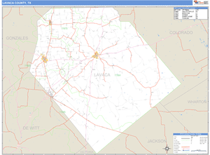 Lavaca County, Texas Zip Code Wall Map