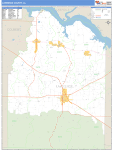Lawrence County, Alabama Zip Code Wall Map
