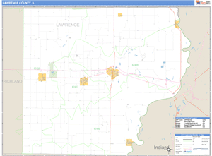 Lawrence County, Illinois Zip Code Wall Map