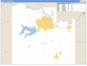 Lawrence, Kansas Metro Area Wall Map
