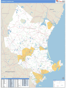 Lawrence, Massachusetts Metro Area Wall Map