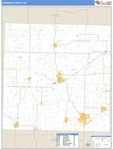 Lawrence County, Missouri Zip Code Wall Map