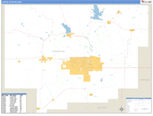 Lawton, Oklahoma Metro Area Wall Map