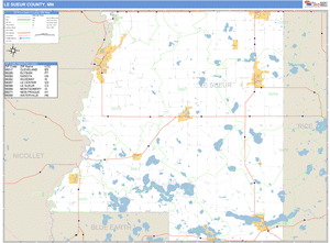 Le Sueur County, Minnesota Zip Code Wall Map