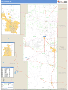 Lea County, New Mexico Zip Code Wall Map
